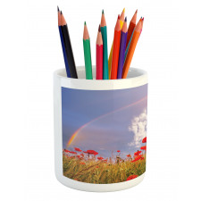 Poppy Flowers on Meadow Pencil Pen Holder