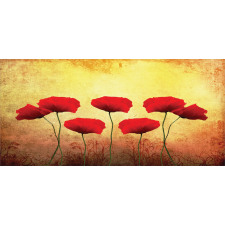 Retro Poppy Flowers Pencil Pen Holder