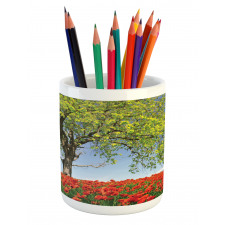 Spring Scenery Flowers Pencil Pen Holder