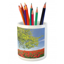 Spring Scenery Flowers Pencil Pen Holder