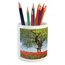 Spring Scenery Flowers Pencil Pen Holder