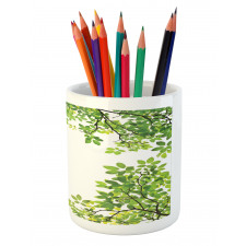 Fresh Branch with Leaves Pencil Pen Holder