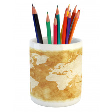 Old Fashioned World Map Pencil Pen Holder