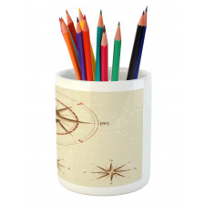 Compass Nautical Retro Pencil Pen Holder