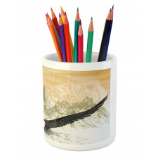 Eagle Flying Mountains Pencil Pen Holder