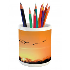 Migration Sunset Orange Pencil Pen Holder