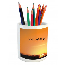 Migration Sunset Orange Pencil Pen Holder