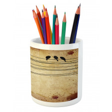 Birds on Cable Grunge Pencil Pen Holder