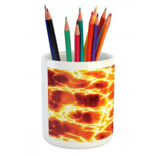 Hot Burning Lava Fire Pencil Pen Holder