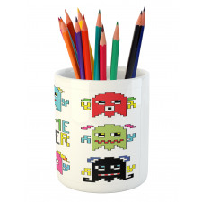 Pixel Robot Emotion Pencil Pen Holder