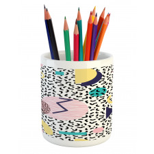 Retro Geometric Shapes Pencil Pen Holder