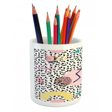 Retro Geometric Shapes Pencil Pen Holder