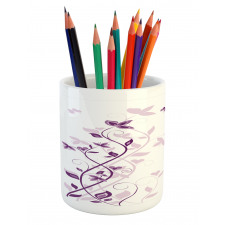 Violet Tree Blossoms Pencil Pen Holder