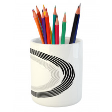 Abstract Art Theme White Pencil Pen Holder