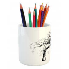 Autumn Tree Dry Branches Pencil Pen Holder