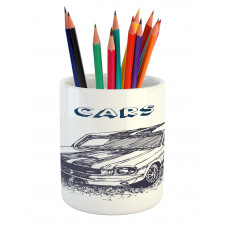 Sports Car Grunge Pencil Pen Holder