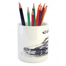 Sports Car Grunge Pencil Pen Holder