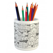 European Houses Urban Pencil Pen Holder