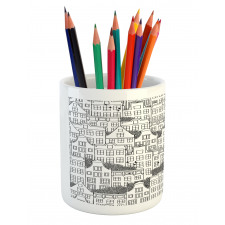 European Houses Urban Pencil Pen Holder