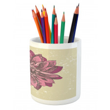 Dahlia Flower Bohemian Pencil Pen Holder