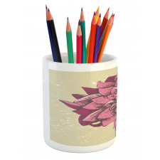 Dahlia Flower Bohemian Pencil Pen Holder