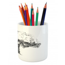 Olive Tree Retro Nature Pencil Pen Holder