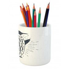 Penguin and Words Pencil Pen Holder