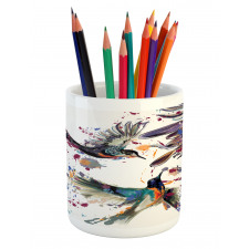 Lily Birds Watercolor Pencil Pen Holder