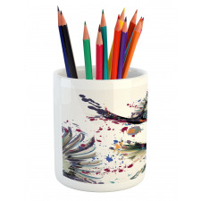 Lily Birds Watercolor Pencil Pen Holder