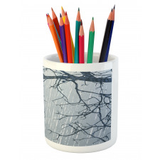 Rainy Day Winter Branches Pencil Pen Holder