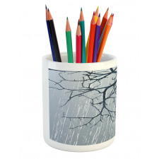 Rainy Day Winter Branches Pencil Pen Holder