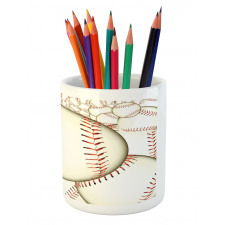Baseball Ball Pattern Pencil Pen Holder
