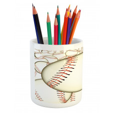 Baseball Ball Pattern Pencil Pen Holder