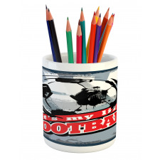 Grungy Football Pop Art Pencil Pen Holder