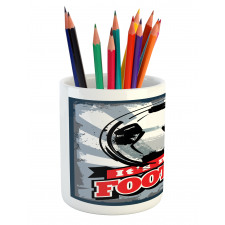 Grungy Football Pop Art Pencil Pen Holder