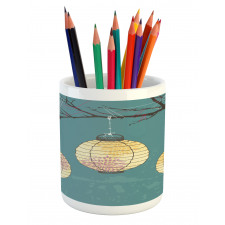 Lanterns Hanging on Tree Pencil Pen Holder