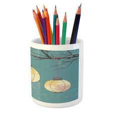 Lanterns Hanging on Tree Pencil Pen Holder