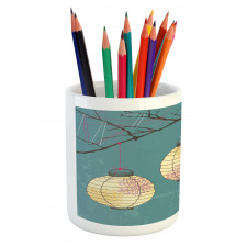 Lanterns Hanging on Tree Pencil Pen Holder