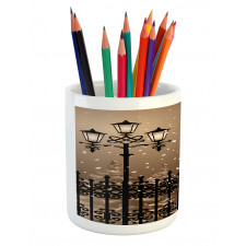 Snowy Moon Evening Pencil Pen Holder