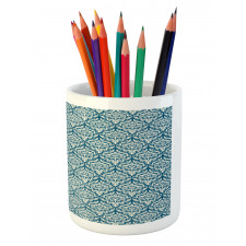 Blue Floral Pattern Pencil Pen Holder