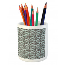 Damask Shapes Motif Pencil Pen Holder