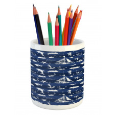 Grunge Anchor Ship Pencil Pen Holder