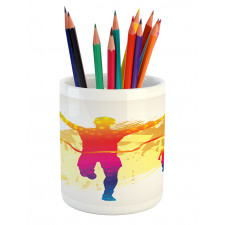 Silhouette Winner Man Pencil Pen Holder