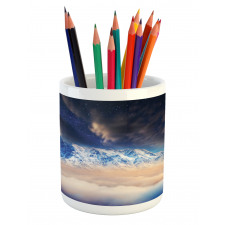 Snowy Winter Mountains Pencil Pen Holder