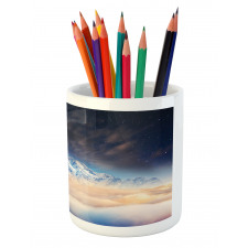 Snowy Winter Mountains Pencil Pen Holder