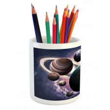 Milky Way Planets Space Pencil Pen Holder