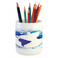 Globe Ink Effect Map Pencil Pen Holder