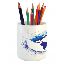 Globe Ink Effect Map Pencil Pen Holder