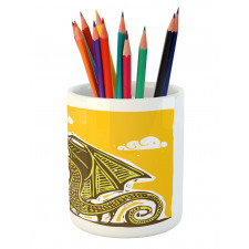 Knight with Dragon Pencil Pen Holder