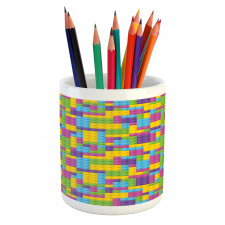 Colorful Blocks Game Cube Pencil Pen Holder